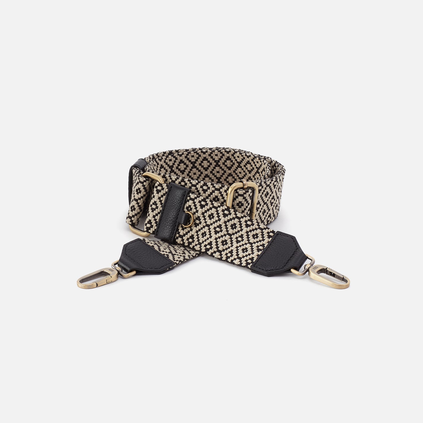 Premium Black Webbing Strap with Pebbled Leather Trim - Durable Fabric Belt for Bags, Luggage, and Outdoor Gear