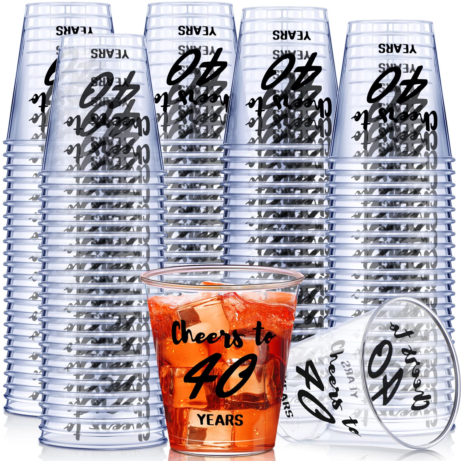 Zubebe 100-Pack 2 oz Disposable Shot Glasses - Cheers to Years Birthday Party Favors for Women & Men - Ideal for 40th Anniversary, Wedding Decorations & Celebration Toasts