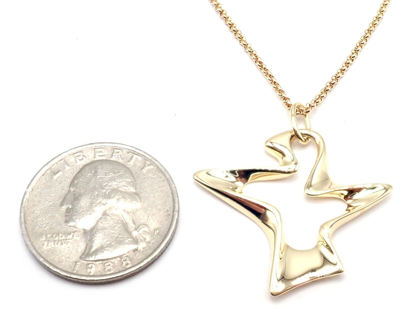 Authentic Georg Jensen 18K Yellow Gold Bird Pendant Necklace - Elegant Jewelry Gift for Women, Perfect for Weddings, Anniversaries & Special Occasions