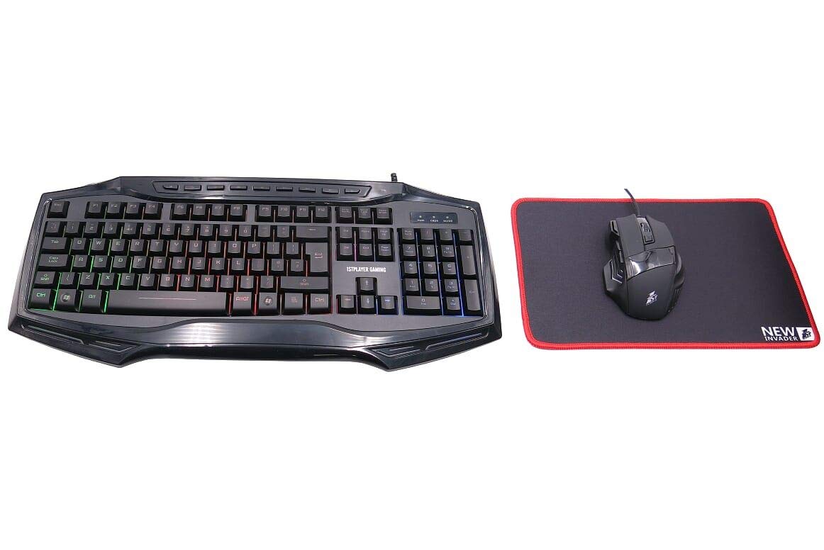 1st Player RGB Backlit Gaming Keyboard, Mouse, and Mouse Pad Combo Set - Perfect for PC, PS4, Xbox Gaming & Office Work