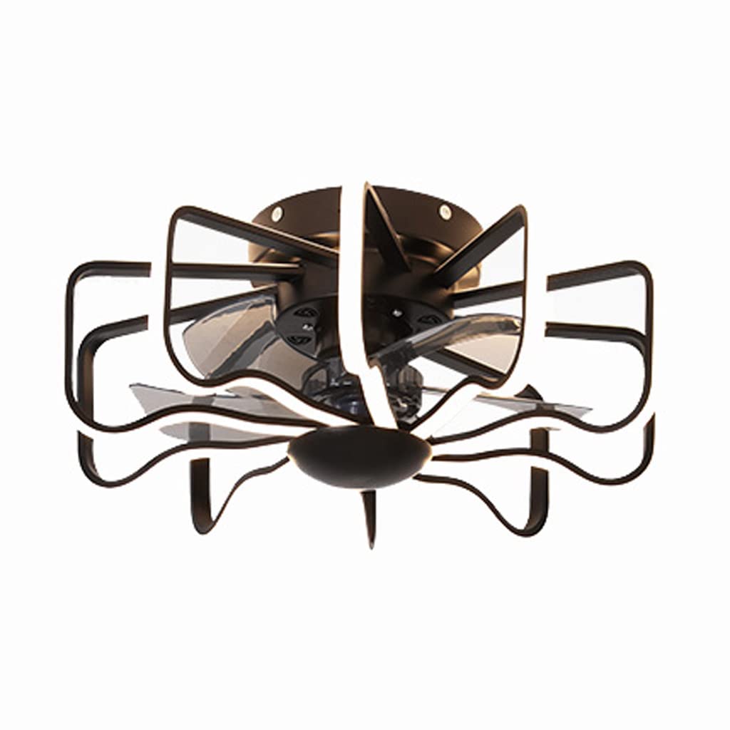 Nordic Style Ceiling Fan with Lights - 3 Color Stepless Dimmable LED Chandelier for Bedroom, Living Room, Balcony | 4-Season Reversible Wrought Iron Ceiling Fan | Perfect for Home Cooling and Decoration