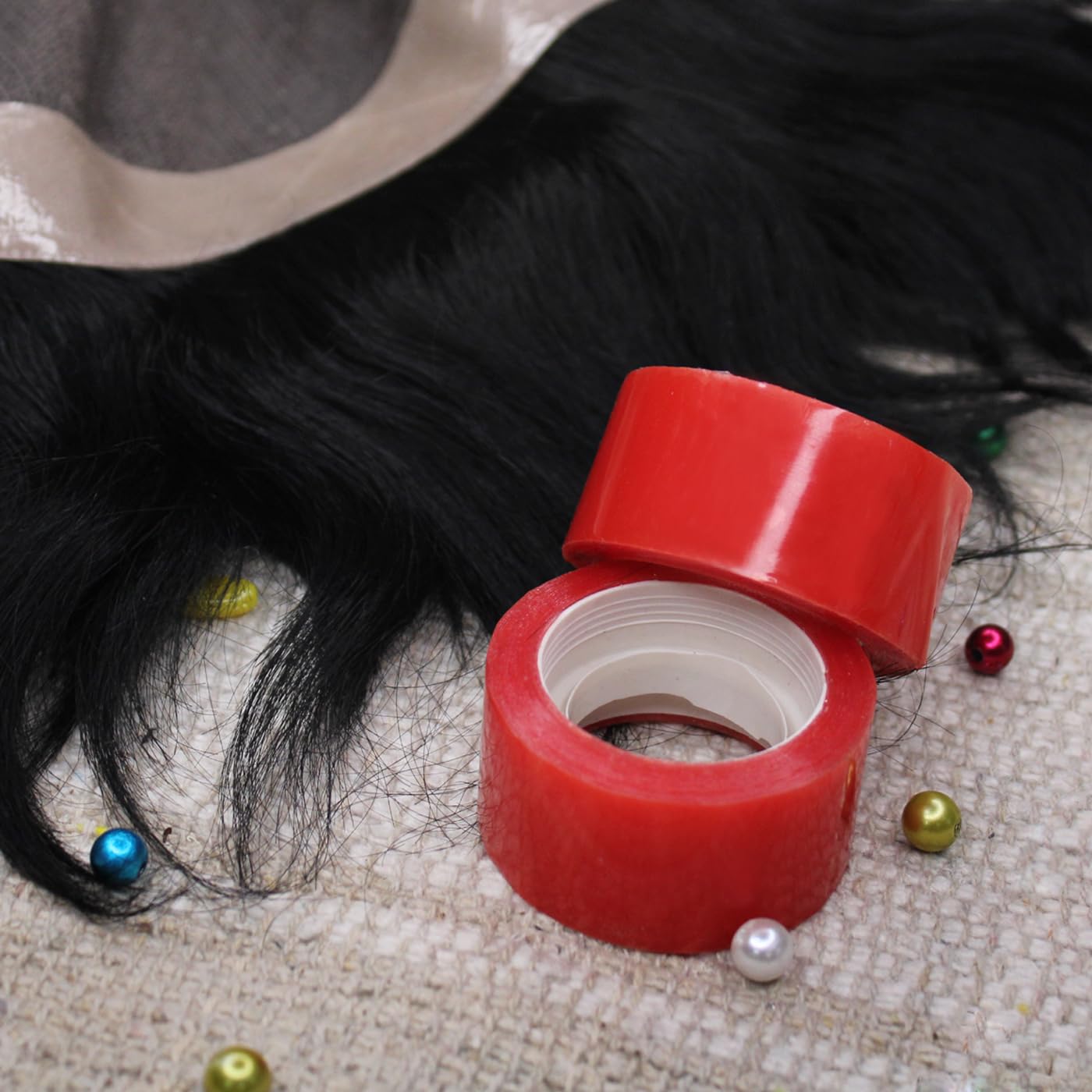 Kabello Double Sided Transparent Hair Patch Tape - 5 Meter Wig Adhesive for Secure Hold (Pack of 1) | Perfect for Daily Use, Cosplay, and Special Occasions