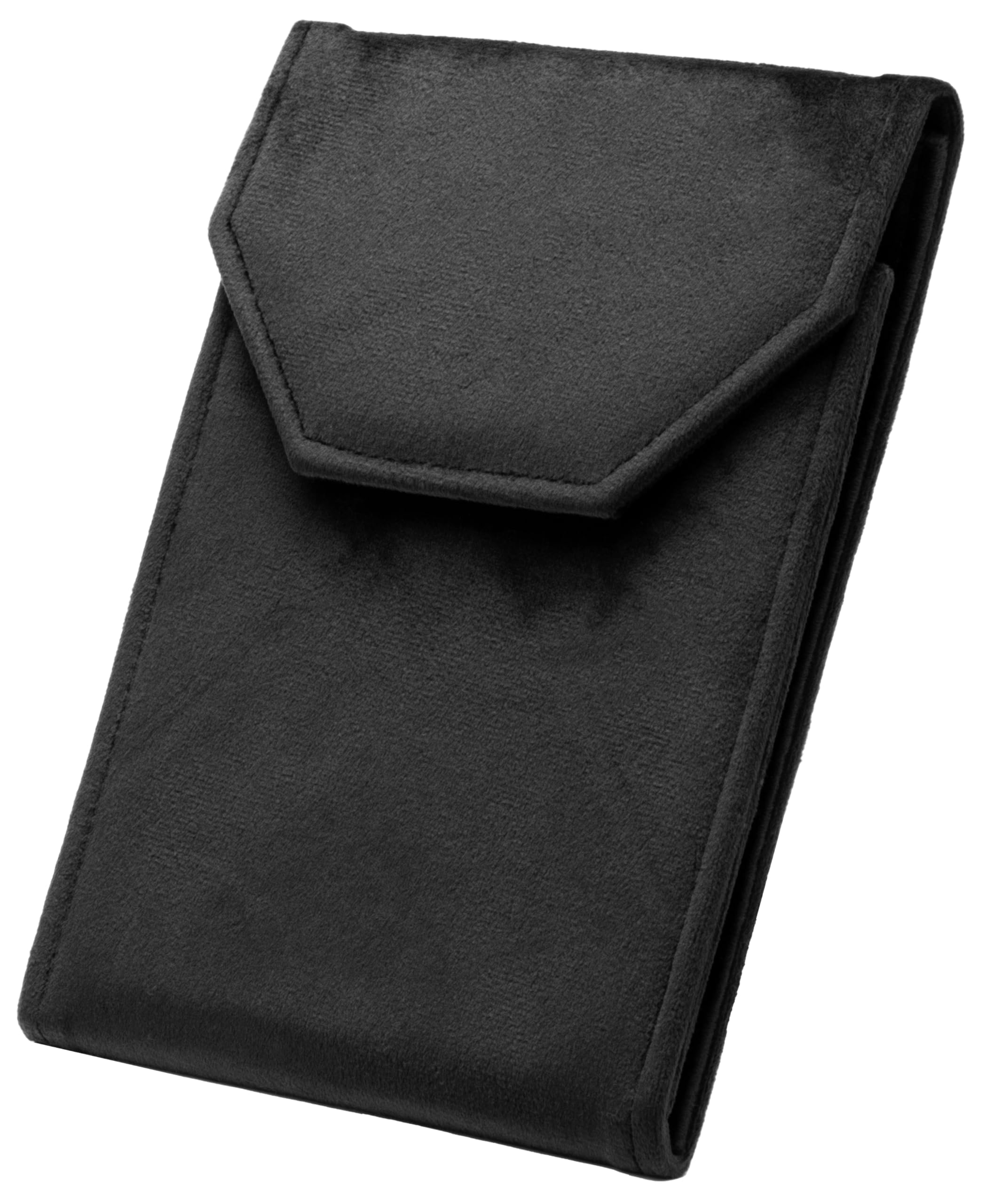 Velvet Jewelry Travel Organizer - Black Velour Necklace Storage Case with Display Window | Perfect for Necklace Storage, Travel Jewelry Organizer & Gift Box