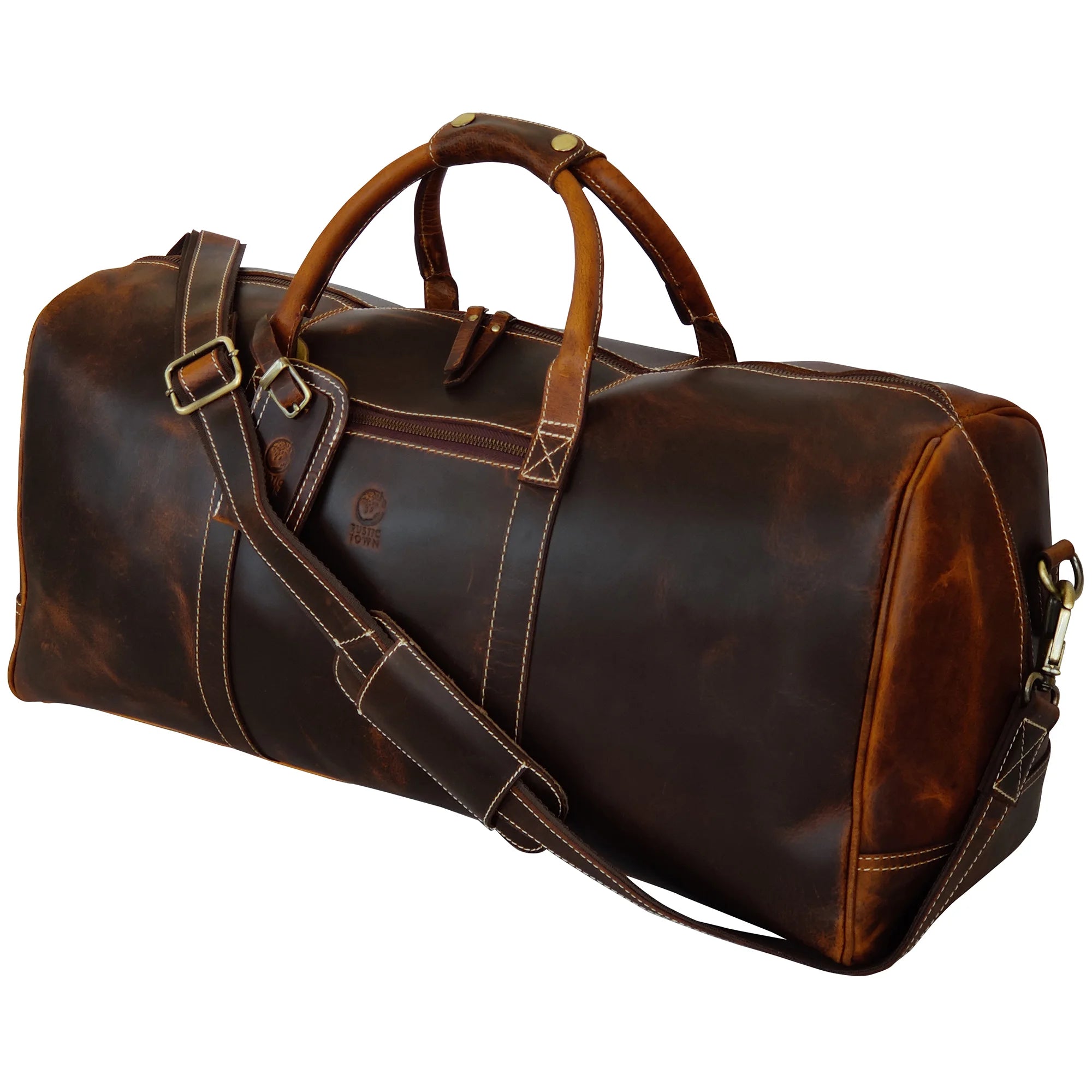 Roadstar 24-Inch Overnight Weekender Duffel Bag - Antique Brown Carry On Luggage for Travel, Gym & Weekend Getaways | Perfect Business Trip & Vacation Bag