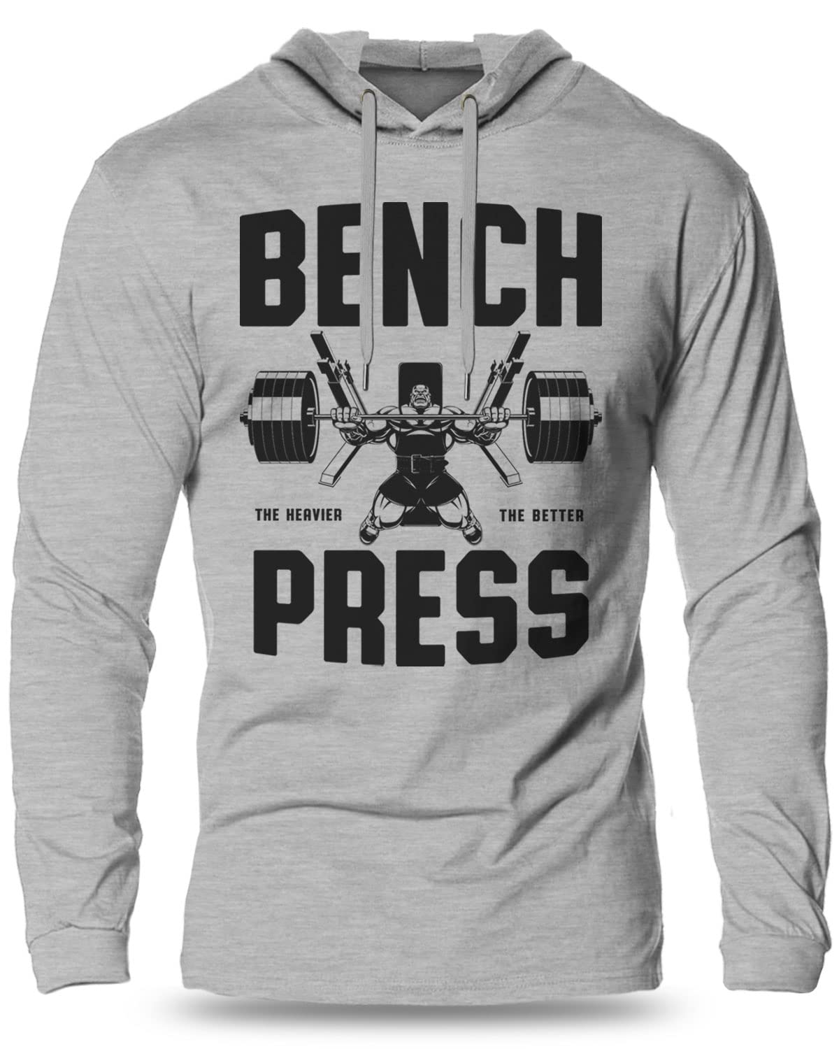 Lightweight Long Sleeve Hooded T-Shirt for Men - Funny Gym Workout Shirt with Comfort Fit | Perfect for Running, Training & Casual Wear