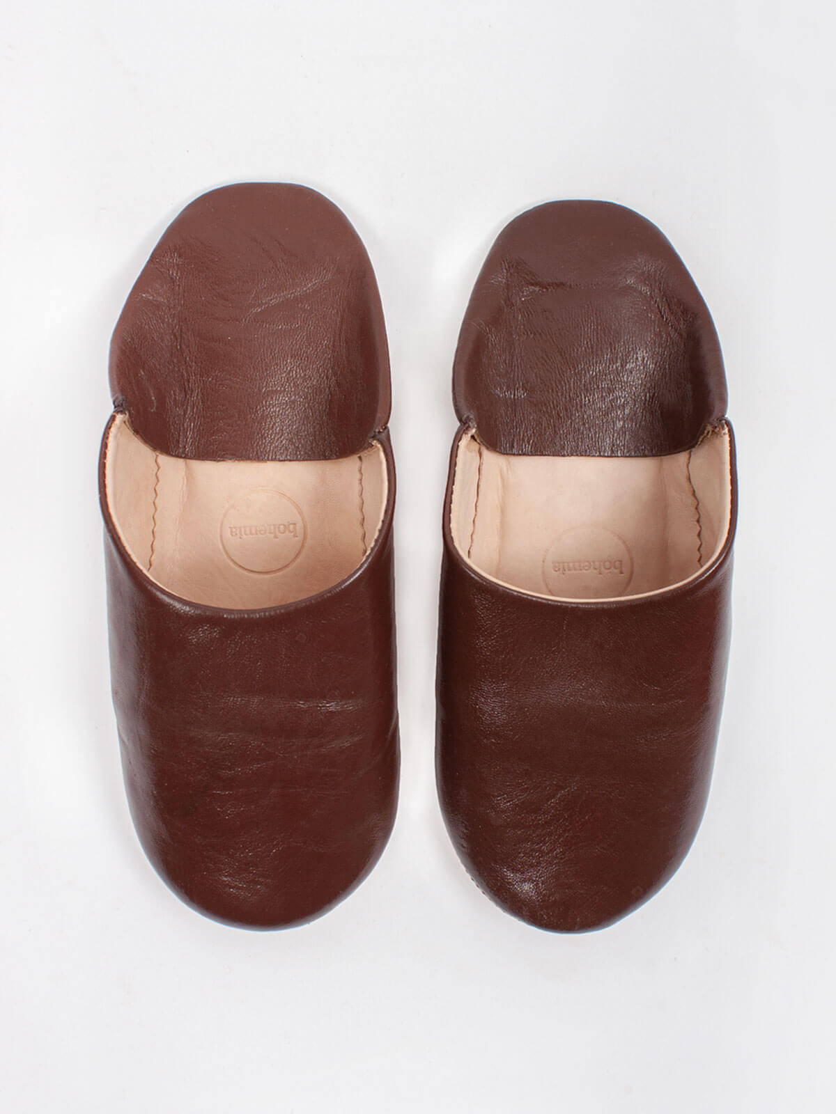 Authentic Moroccan Men's Babouche Slippers - Soft Leather Chocolate Brown | Comfortable House Shoes for Relaxation at Home