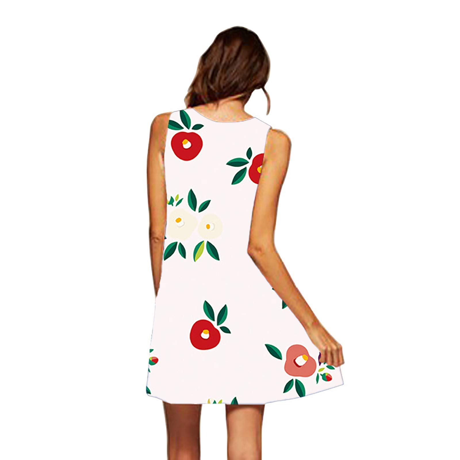 Women's Casual Round Neck Sleeveless Printed Loose Summer Dress for Beach, Vacation & Everyday Wear | Fall Fashion