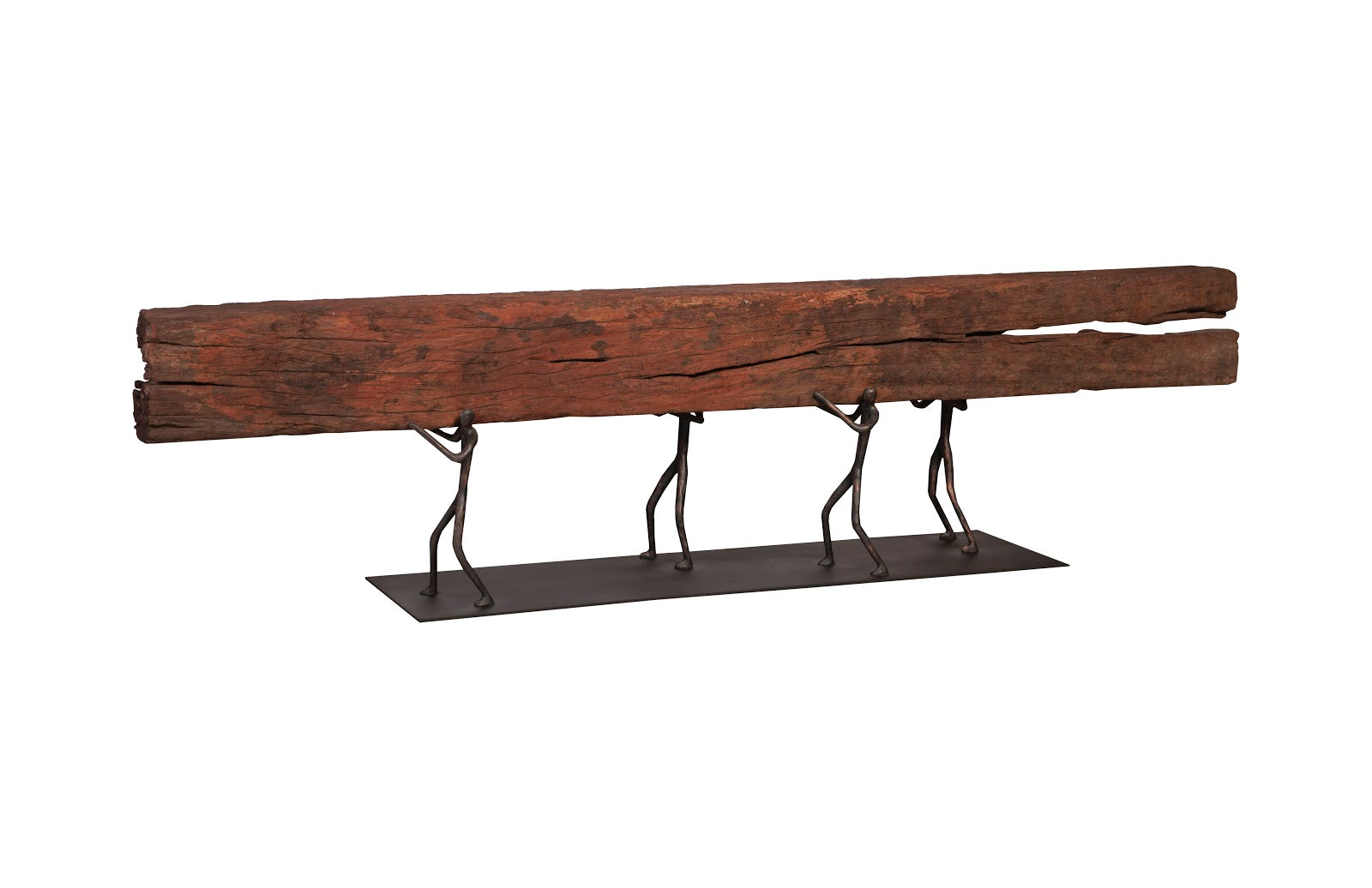 Atlas Tabletop Rail Tie - Vintage Industrial Style Wooden Table Legs | Phillips Collection TH102246 | Perfect for DIY Furniture, Coffee Tables & Home Decor