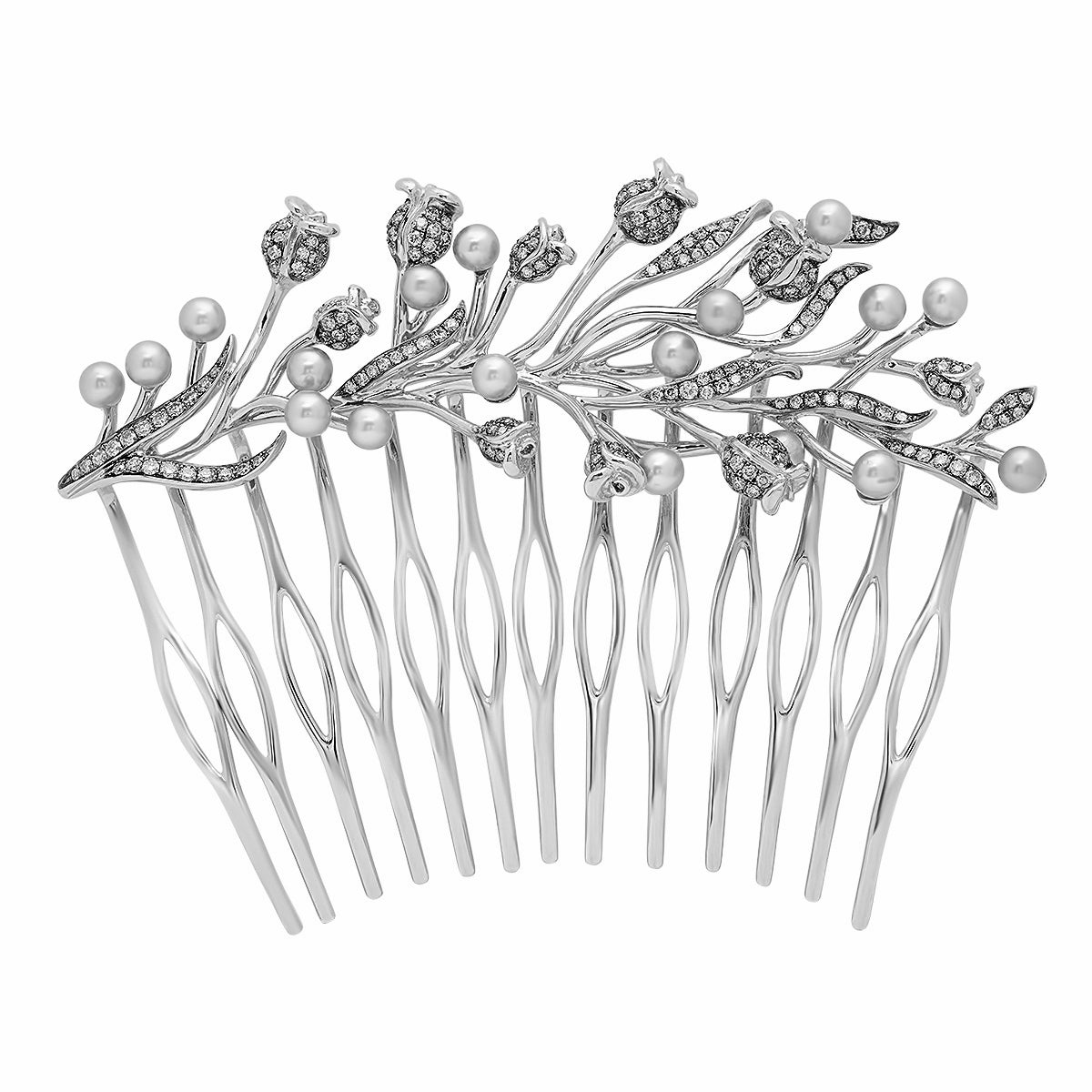 Elegant White Thistle Side Hair Comb for Women - Vintage Floral Hair Clip for Bridal, Wedding, and Special Occasions
