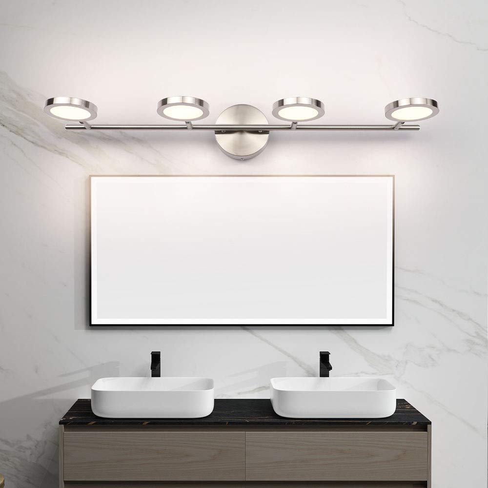Joossnwell LED Bathroom Vanity Light Fixture - 4 Adjustable Swing Arm Wall Sconces, 20W 4000K Natural White, 29.92