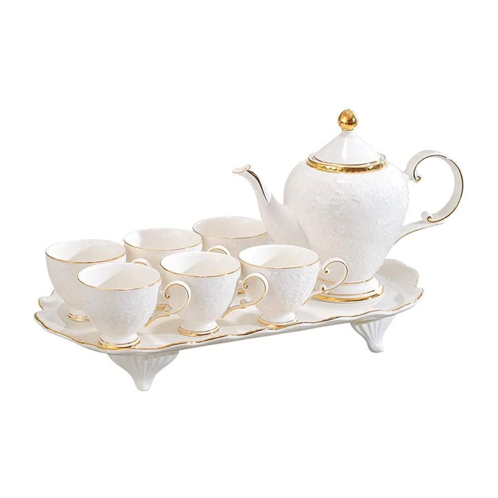 Premium Porcelain Tea Set - Elegant Afternoon Tea Service with Teapot, Cups, and Tray - Perfect for Home, Living Room, or Gift Giving - Ideal for Tea Parties, Relaxation, and Family Gatherings