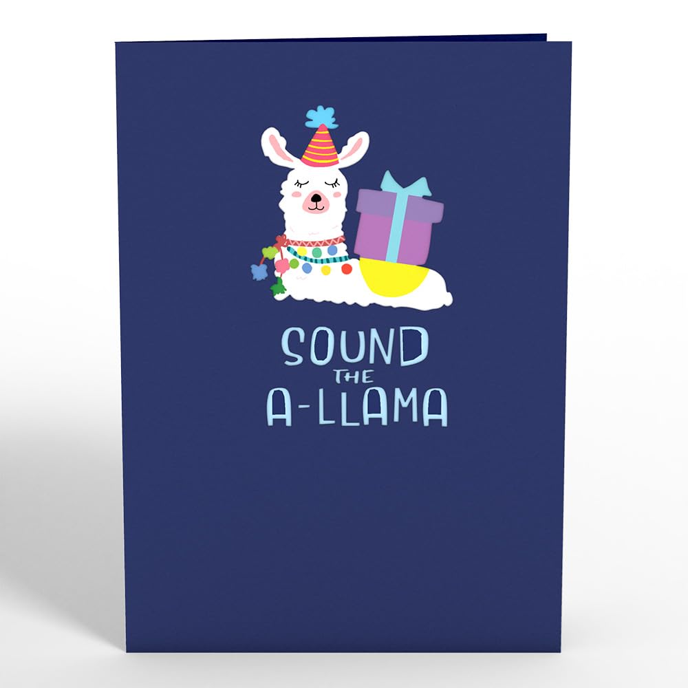 Lovepop 3D Animal Pop-Up Birthday Card - Sound The A-Llama Greeting Card for Women & Men (5