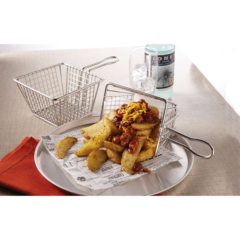 American Metalcraft MSQBSQT 5-Inch Stainless Steel Serving Fry Basket - Perfect for Deep Frying, Appetizers & Party Snacks
