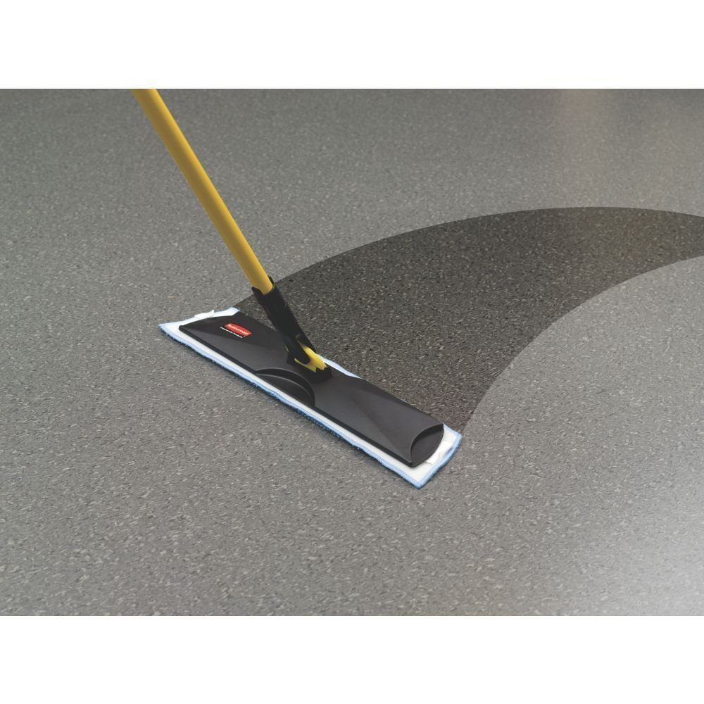 Rubbermaid FGQ40900BL00 18-Inch Microfiber Wet Mop for Hardwood Floors & Tile Cleaning - Heavy Duty Commercial Use (Pack of 12, Blue) - Ideal for Kitchens, Bathrooms & High-Traffic Areas