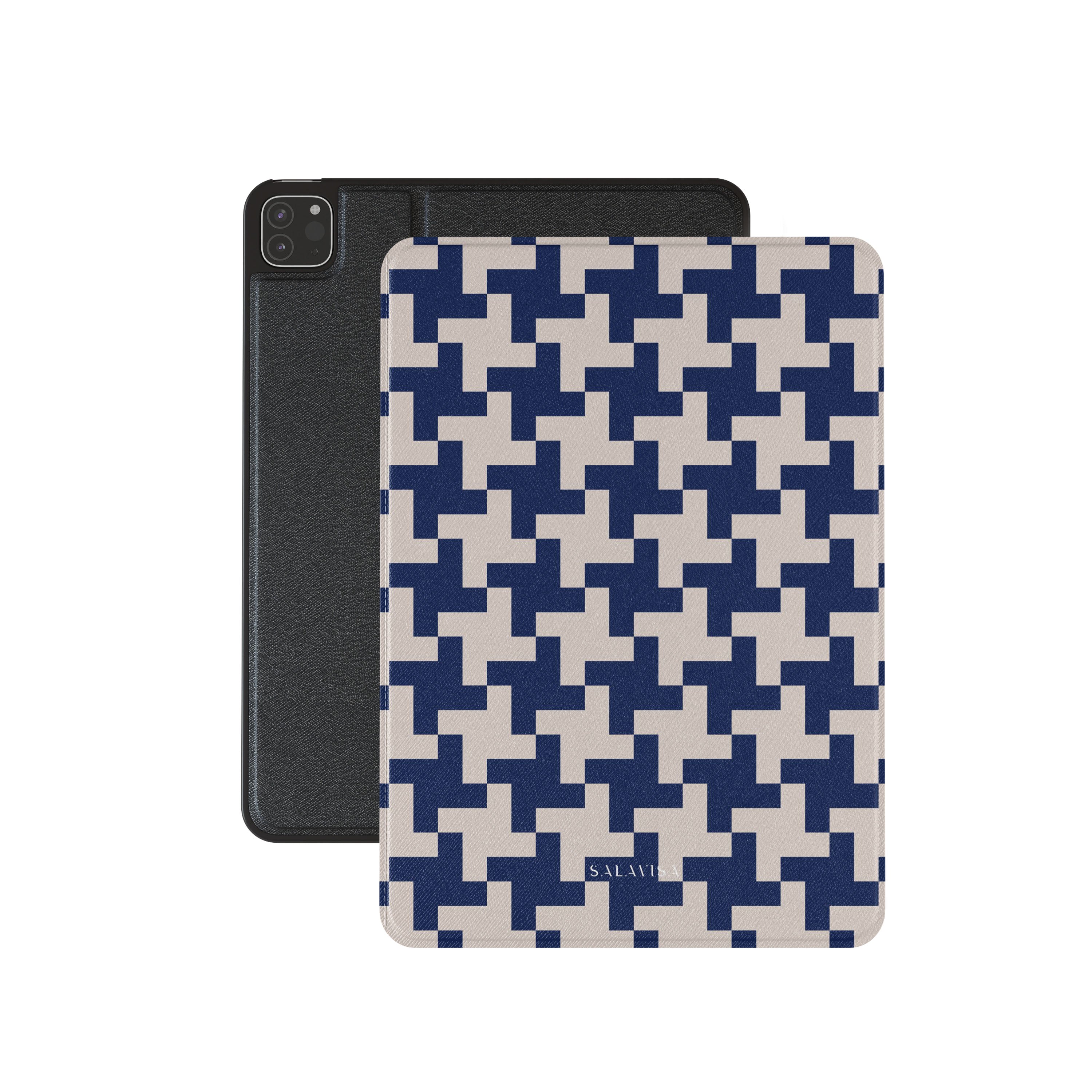 Stylish Blue Glen Plaid iPad Case - Protective Cover for iPad Pro/Air/Mini - Perfect for Work, School & Travel Accessories