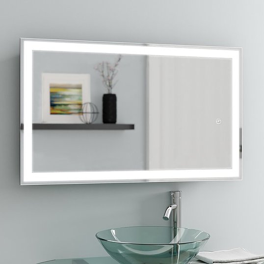 Ketcham RAD 2 Radiant+ Series LED Bathroom Mirror - Surface Mounted Vanity Mirror with Bright Lighting for Makeup & Shaving - Perfect for Modern Bathrooms & Dressing Rooms