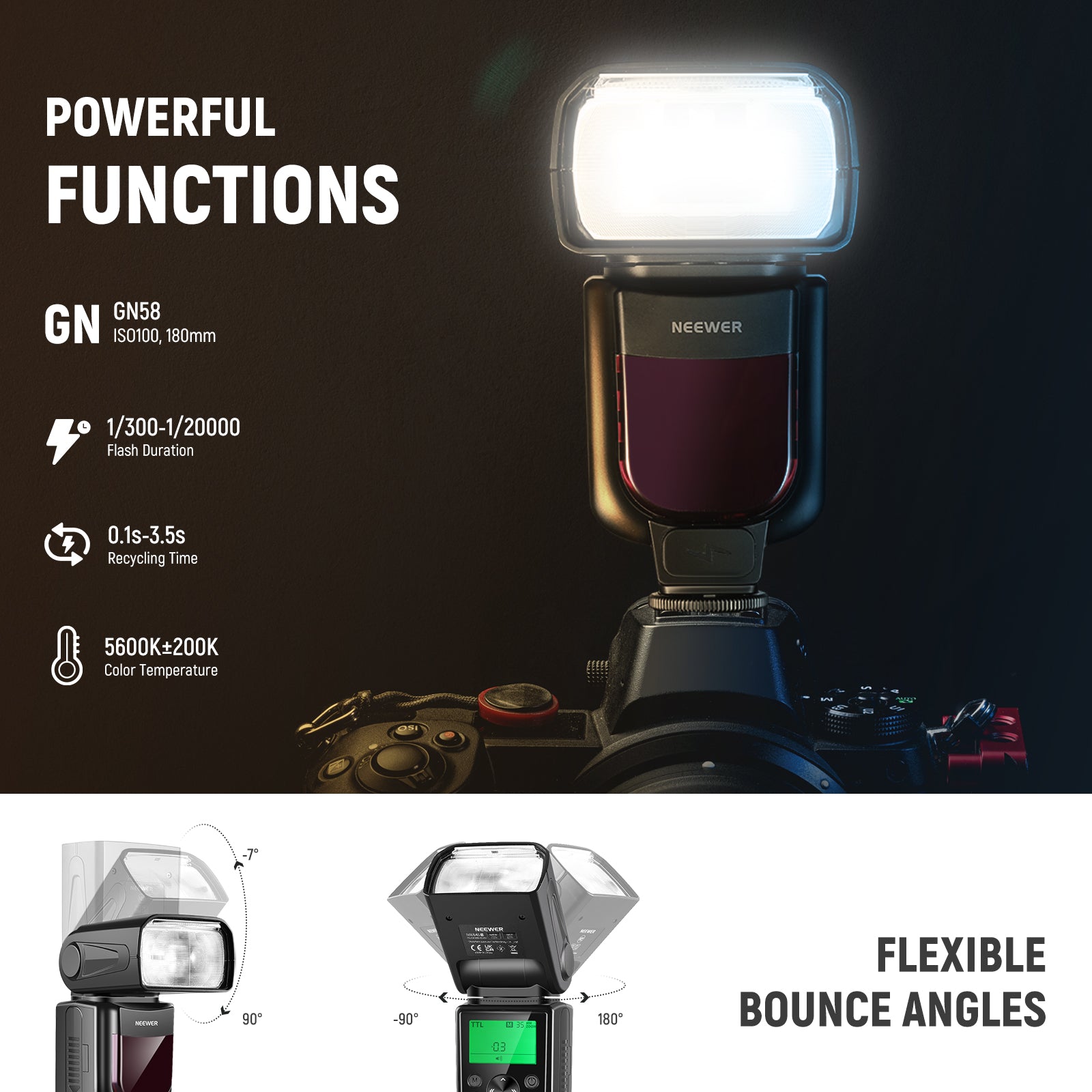 NEEWER NW645II N TTL Flash Speedlite for Nikon DSLR Cameras - Upgraded Compatible with Nikon D750 D850 D500 D7500 D7200 & More - Perfect for Wedding, Portrait, and Event Photography