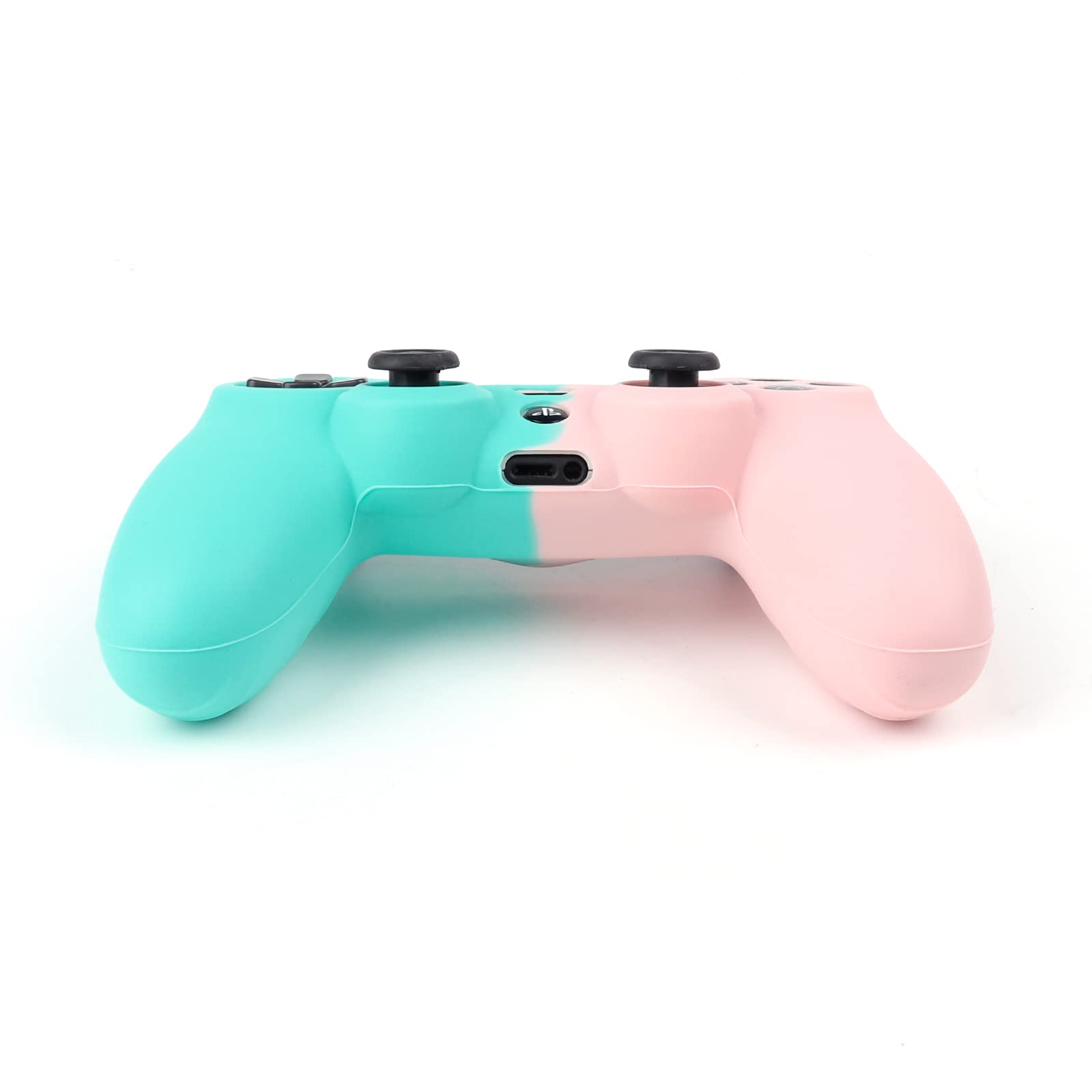 RALAN Pink Silicone Controller Cover Skin Protector for PS4/PS4 Slim/PS4 Pro - Includes 2 Cute Thumb Grips Caps | Non-Slip Grip, Scratch Protection for Gaming Enthusiasts & Kids