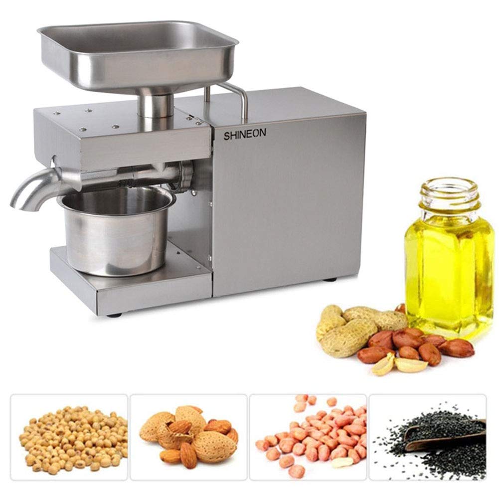 610W Automatic Oil Press Machine - 304 Stainless Steel Electric Oil Expeller for Cold/Hot Pressing | Commercial & Household Nut Oil Extractor for Peanut, Sesame, Almond | Perfect for Home Kitchens, Restaurants & Small Businesses