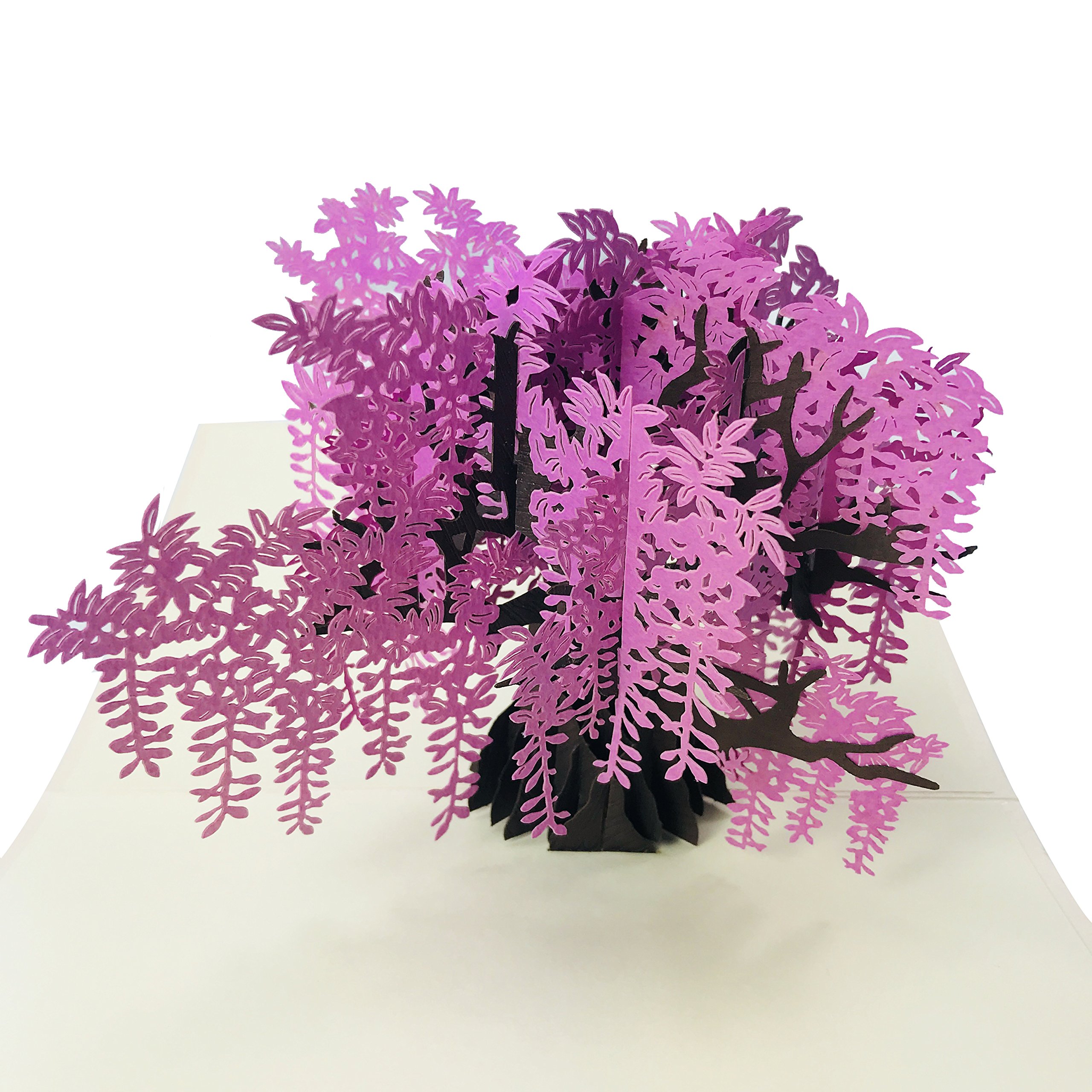 3D Pop Up Wisteria Tree Sympathy & Condolence Greeting Card - Handcrafted Floral Memorial Card for Funeral, Bereavement & Loss - Perfect for Expressing Condolences to Loved Ones