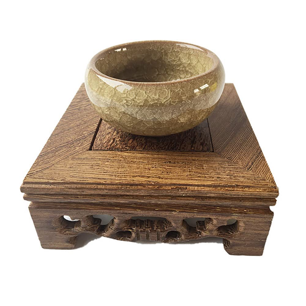 GOLDY&WENDY Solid Wood Square Display Stand - Handcrafted Chicken Wing Wood Pedestal for Home Decor, Antique Showcase & Museum Display | Perfect for Oriental Furniture, Collectibles & Art Exhibition