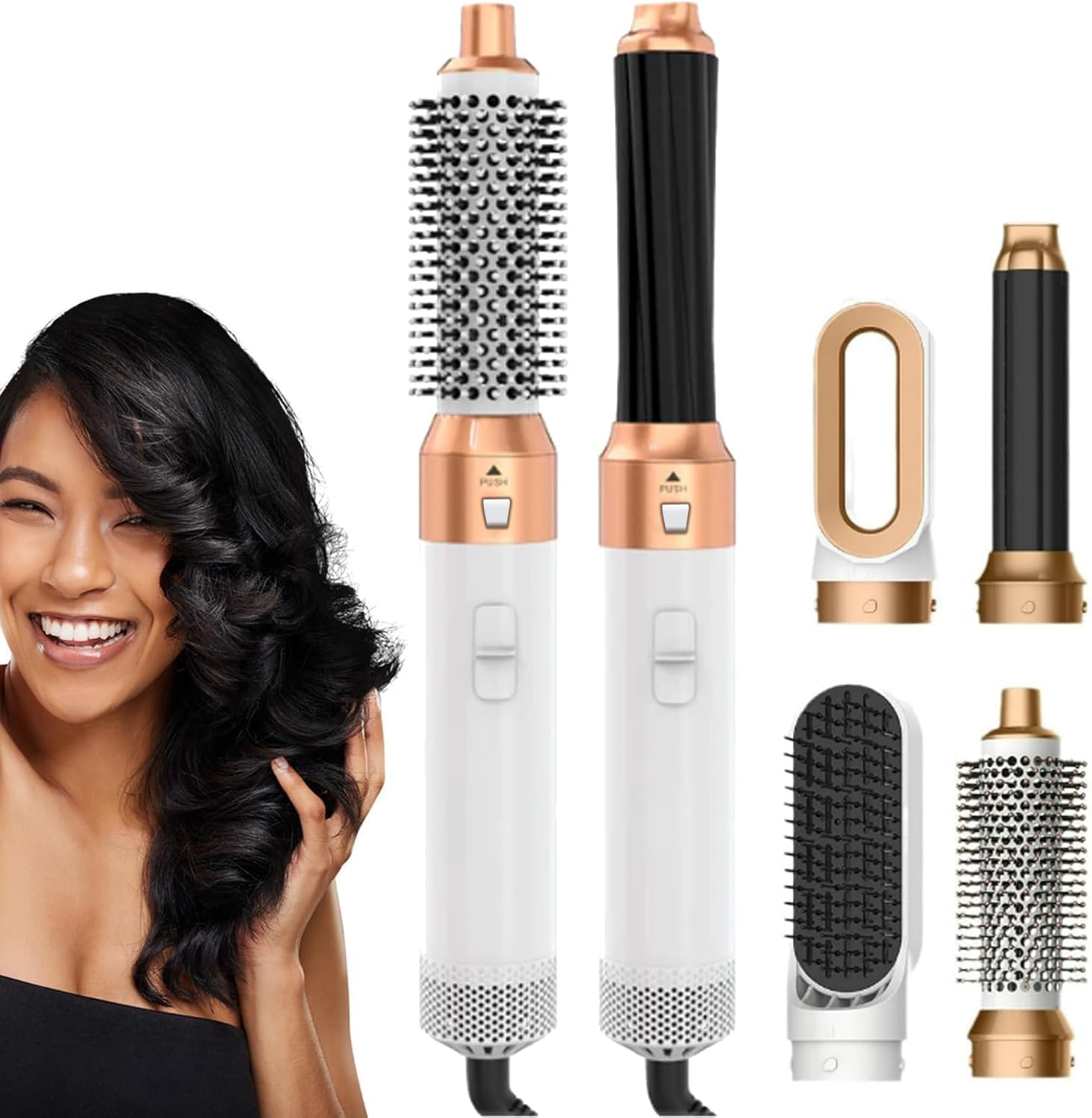 Magic Styler 4-in-1 Autowrap Airstyler | Professional Hair Styler, Curler & Straightener Brush | Round Brush Blow Dryer for Women | Fast Hairstyling Tool for Salon-Quality Results at Home (Gold) - Perfect for Daily Styling, Special Occasions & Travel