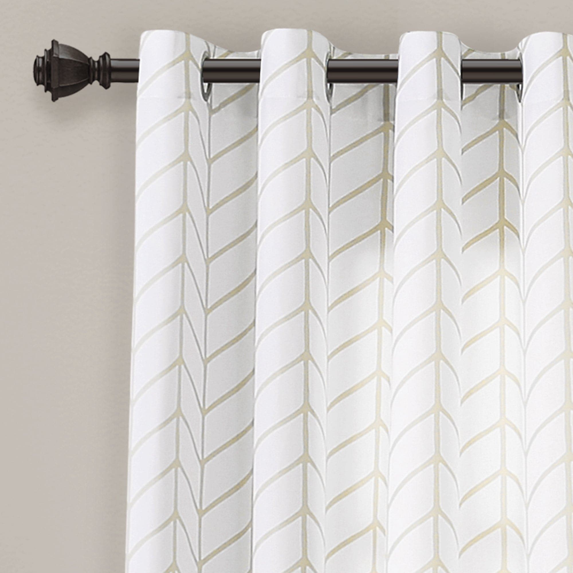 Calia Chevron Geo Window Curtain Panels Set - Stylish Chevron Pattern Blackout Curtains for Living Room & Bedroom - Elegant Home Decor for Privacy & Light Control