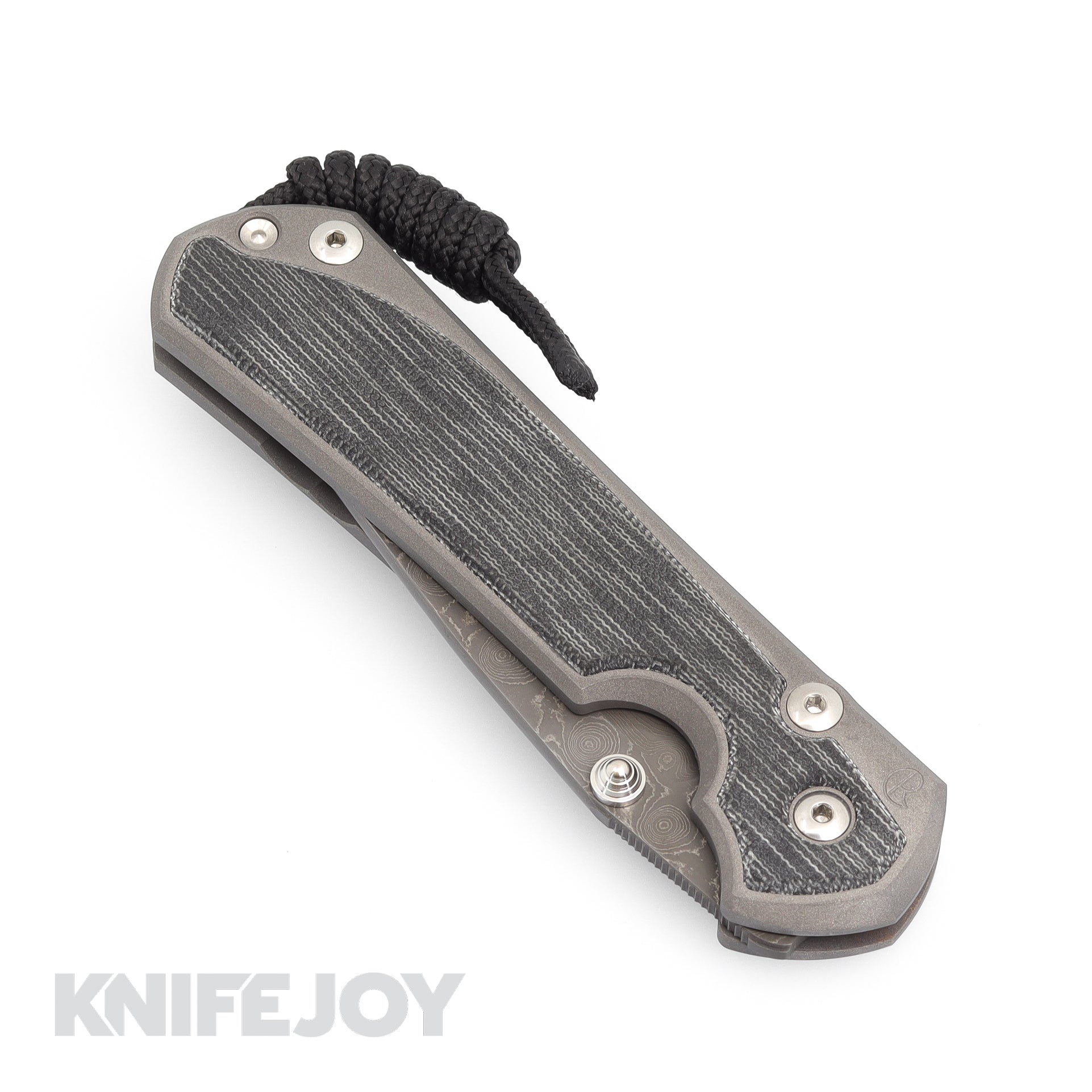 Chris Reeve Knives LEFT HAND Large Sebenza 31 Drop Point Raindrop Damascus Folding Knife with Black Micarta Inlay Handles & Double Silver Lugs - Perfect for Outdoor Camping, Hunting, and EDC (Everyday Carry)