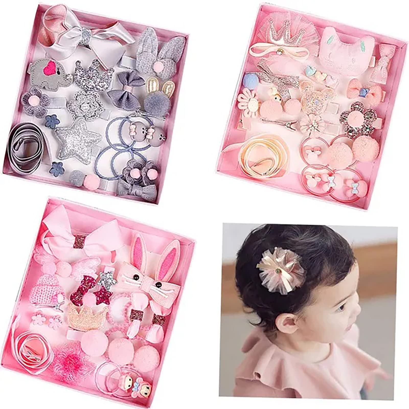 JOYOYO 54-Piece Baby Girls Hair Accessories Set - Soft Lined Hair Bows, Clips & Ponytail Holders for Toddlers & Kids | Perfect Gift for Christmas, Birthday & Holidays | Great for Daily Wear, Parties & Special Occasions