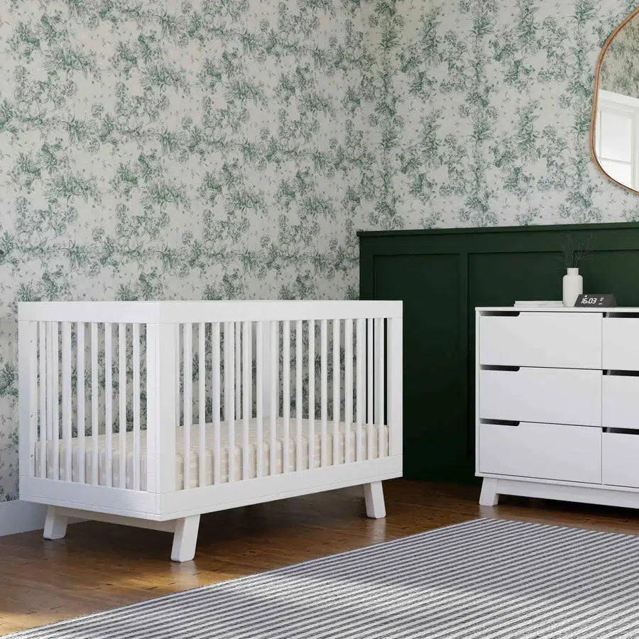 Babyletto Hudson 3-in-1 Convertible Crib - White | Modern Nursery Furniture for Newborn to Toddler | Safe & Stylish Baby Bed for Nursery, Bedroom & Daycare