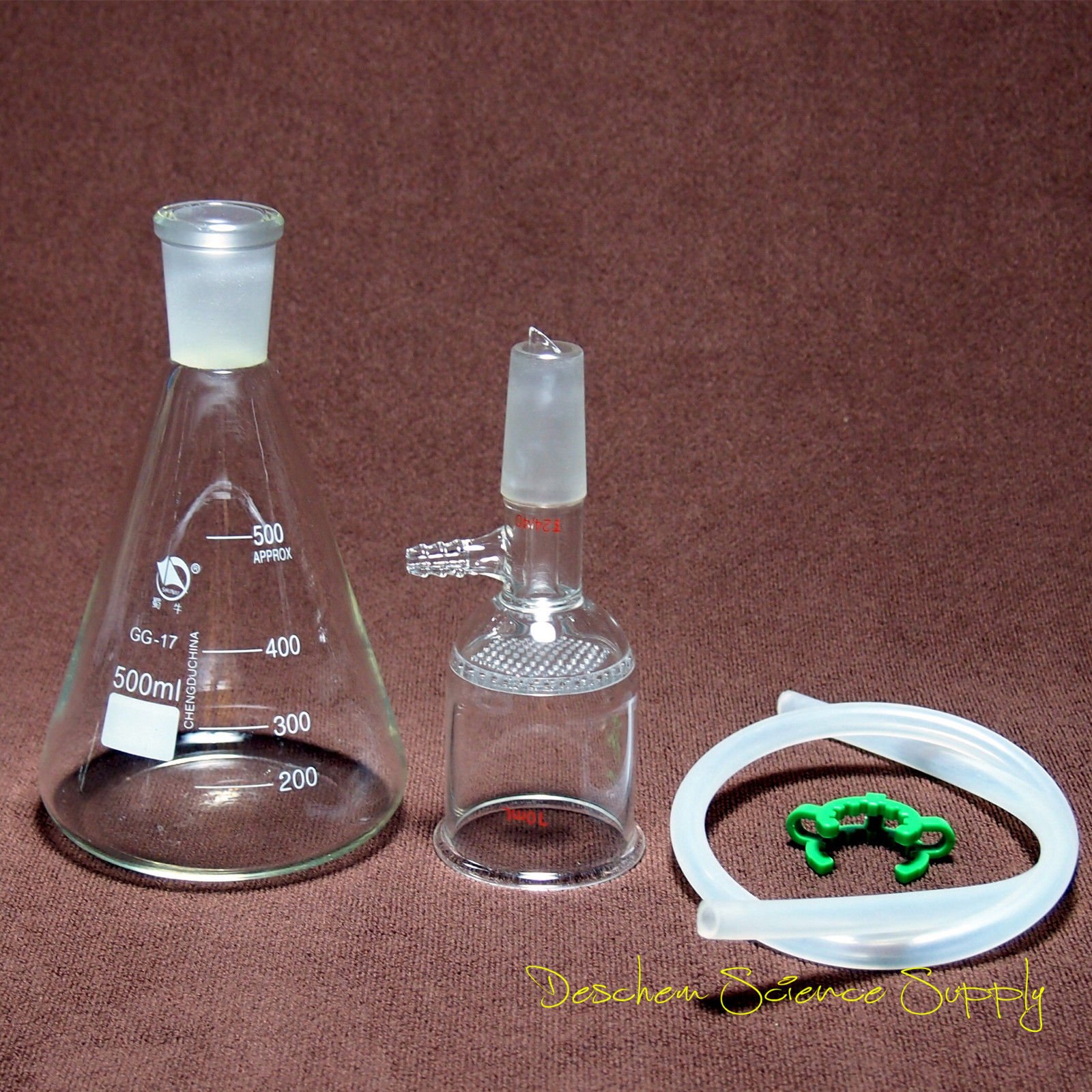 500ml 24/40 Suction Filtration Kit with 47mm Buchner Funnel & Glass Flask - Laboratory Grade Filtration System for Chemistry Experiments & Scientific Research