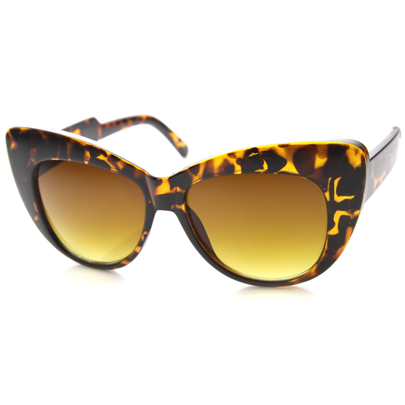 Stylish Women's Bold Oversize Cat Eye Sunglasses with Wide Temple - 52mm UV Protection for Outdoor, Beach, and Driving