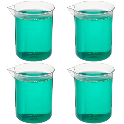 12-Pack 100mL Polypropylene Plastic Beakers Set for Science Labs, Classroom Teaching, Home Experiments, and Industrial Research Equipment