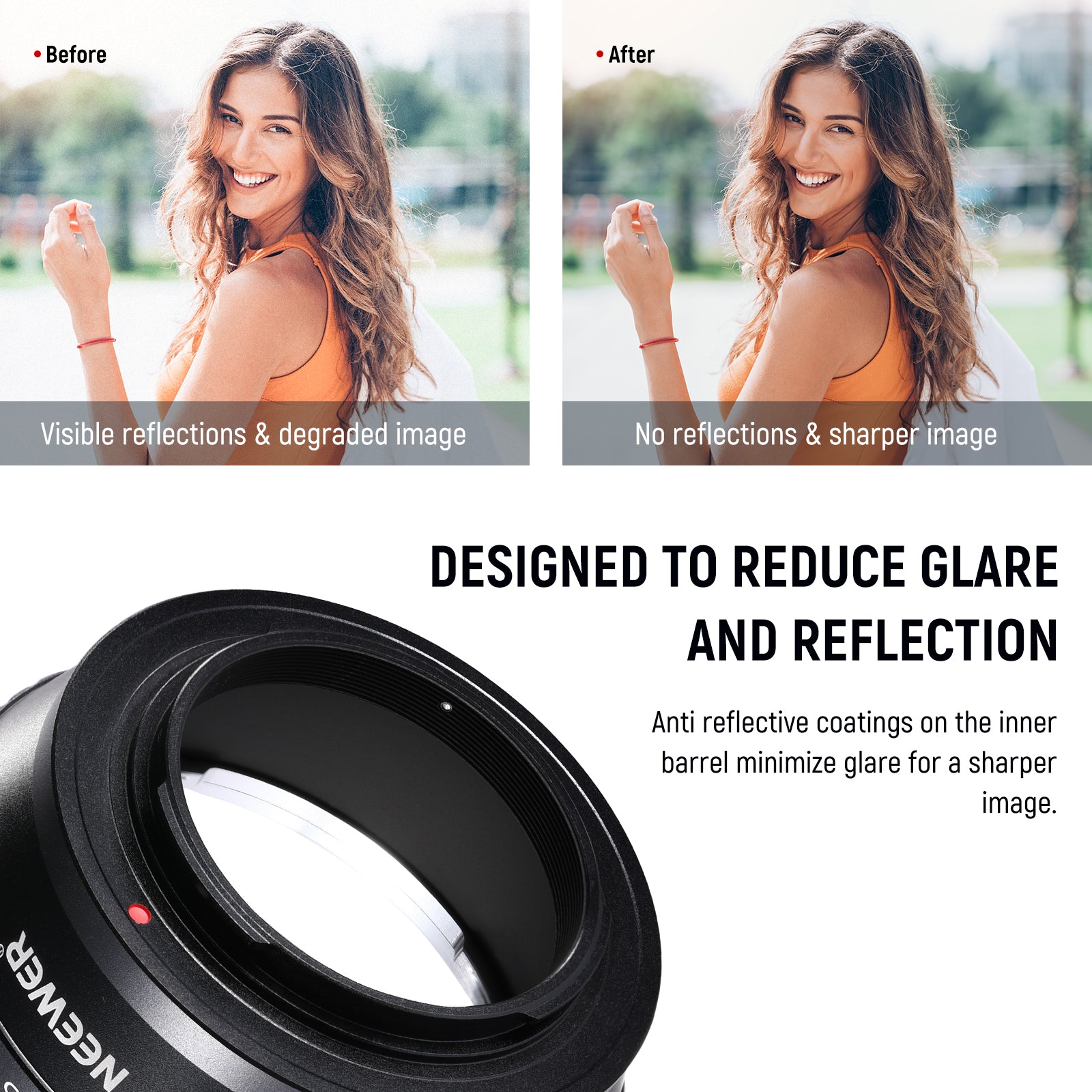 NEEWER EF FX EF-S to Fujifilm X Mount Adapter - Compatible with Canon EF/EF-S Lenses on Fujifilm X Series Cameras - Perfect for Photography & Videography