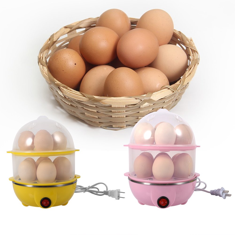 Electric Egg Cooker & Vegetable Steamer - 14 Egg Capacity Rapid Boiler with Double Layer Design (350W) - Perfect for Breakfast Meal Prep, Keto Diet & Healthy Cooking