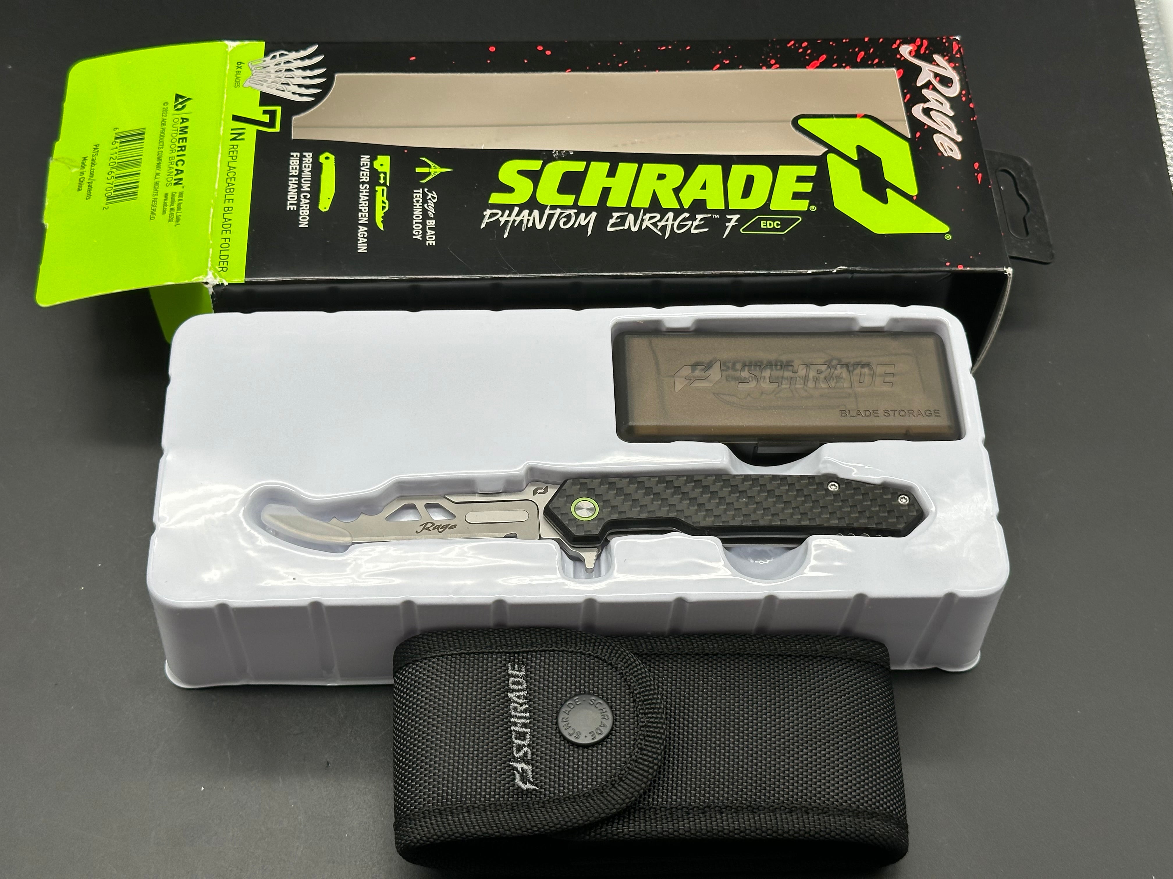 Schrade Phantom Enrage 2 Tactical Folding Knife - High Carbon Stainless Steel Blade, G10 Handle for Outdoor Camping, Hunting & Survival Gear