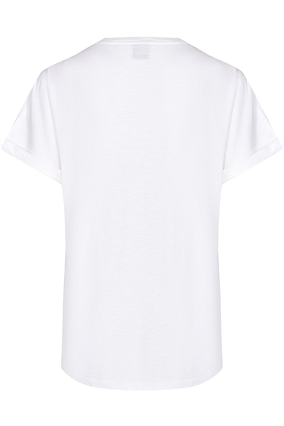 Husk Embroidered T-Shirt for Women - Soft Cotton Crewneck Tee - White Casual Top for Everyday Wear & Street Style Outfits
