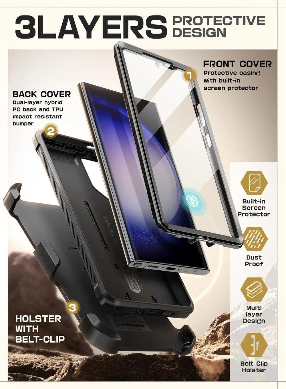 Samsung Galaxy S24 Ultra Case - Supcase UB Pro Full Body Dual Layer Protective Cover with Kickstand | Shockproof & Drop Protection for Everyday Use & Outdoor Activities