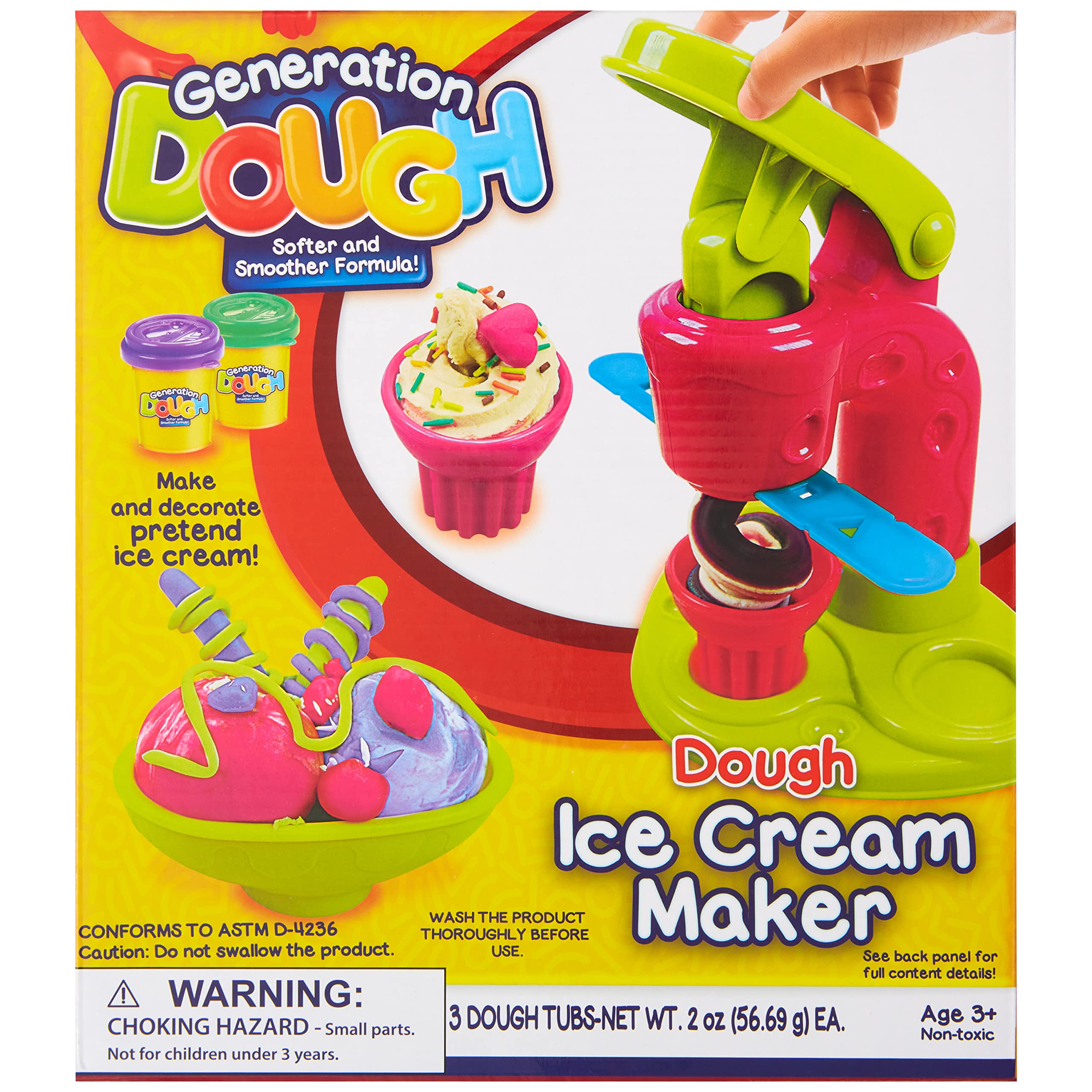 DOM Ice Cream Maker Dough Kit - Standard Size with Multiple Colors | Perfect for DIY Ice Cream, Baking, and Kids' Kitchen Play Activities