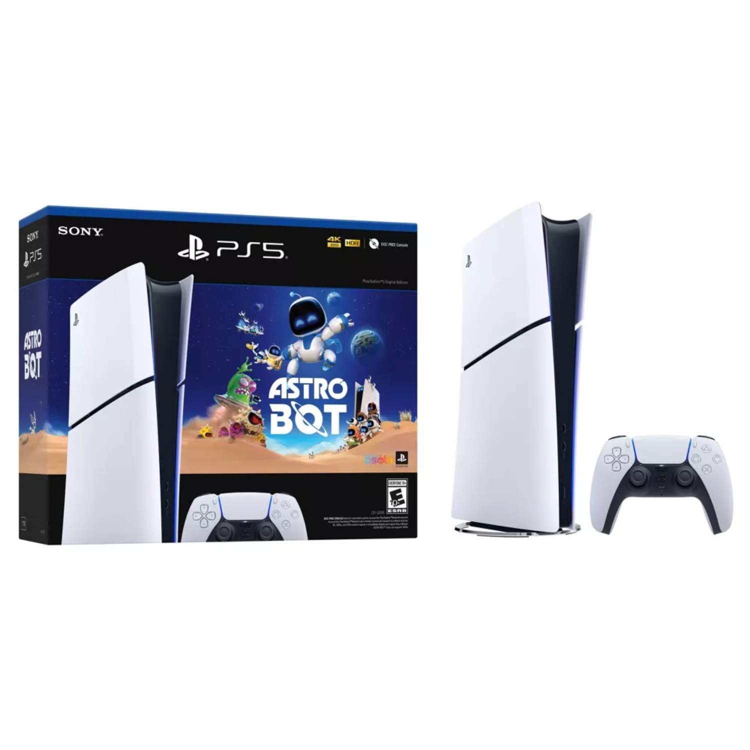 PS5 Slim Console Bundle with Astro Bot Digital Edition - Next-Gen Gaming for Home Entertainment & Family Fun