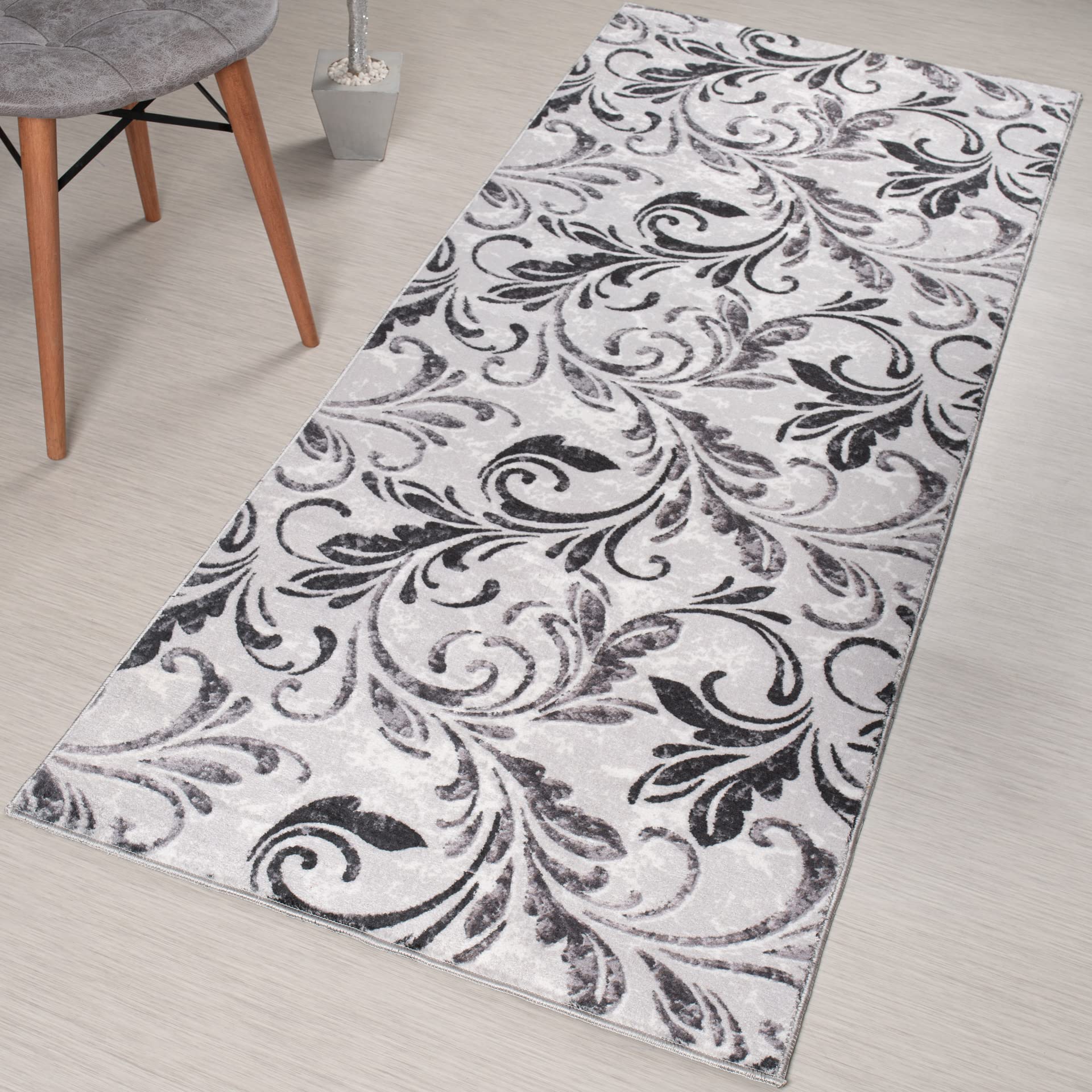 Slip-Resistant Modern Floral Carpet Runner Rug - Custom Length (31