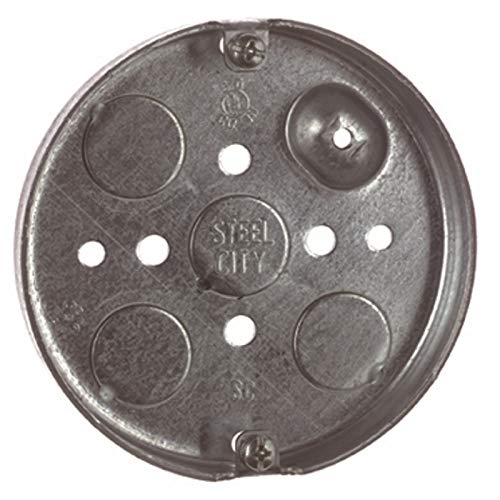 4 Inch Round Galvanized Steel Ceiling Fan Pan - Silver Finish for Home, Office & Commercial Spaces - Rust-Resistant Ceiling Fan Mounting Bracket - Easy Installation for Bedrooms, Living Rooms & Kitchens