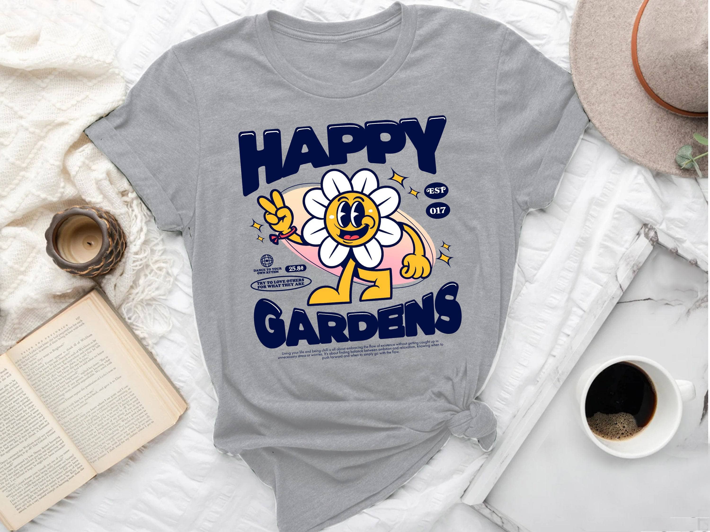 Happy Gardens Graphic T-Shirt - Comfortable Cotton Tee for Men & Women - Perfect for Casual Wear, Outdoors & Gardening