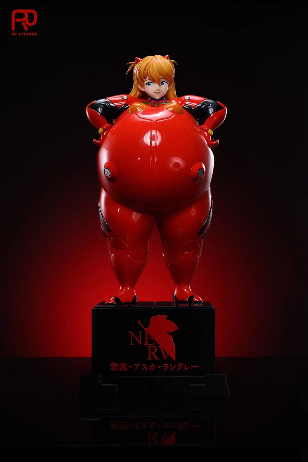 RP Studio Chubby Asuka & Adam the Angel Anime Figures - Cute Evangelion Collectible Statues for Home Decor, Office Display, and Anime Fan Gifts