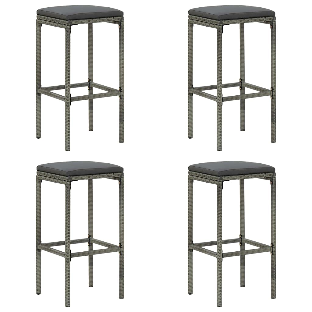 2/3/4/6 Pack Modern Bar Stools with Cushions - Poly Rattan Counter Height Stools for Kitchen Island, Breakfast Bar & Outdoor Patio - Multiple Color Options