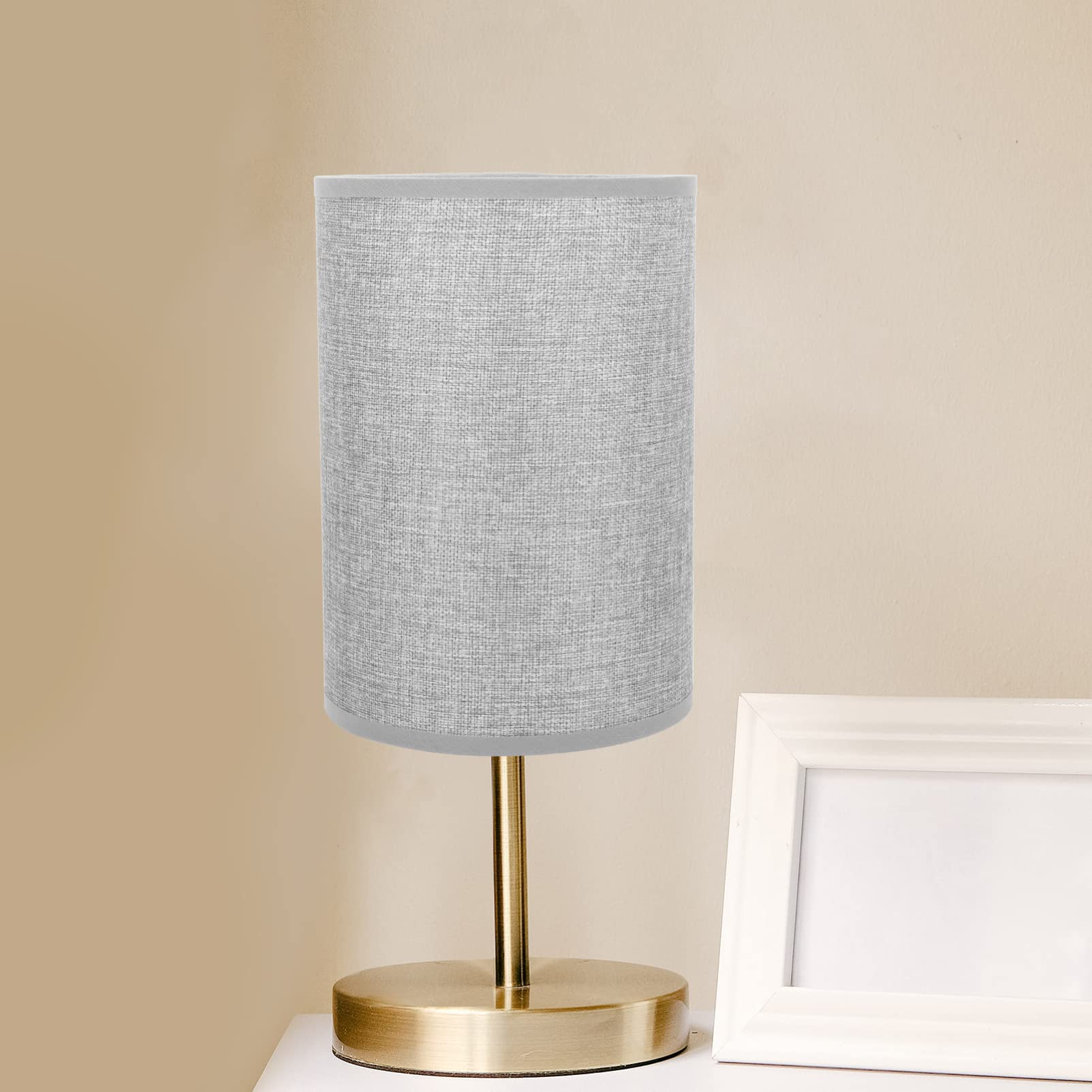 BESPORTBLE Tall Drum Lamp Shade - Linen Table Lamp Cover & Cylinder Lampshade Replacement - Easy Assembly Clip-On Lamp Covers for Floor & Bedside Lights - Home Decor in Grey | Perfect for Living Room, Bedroom & Office Lighting