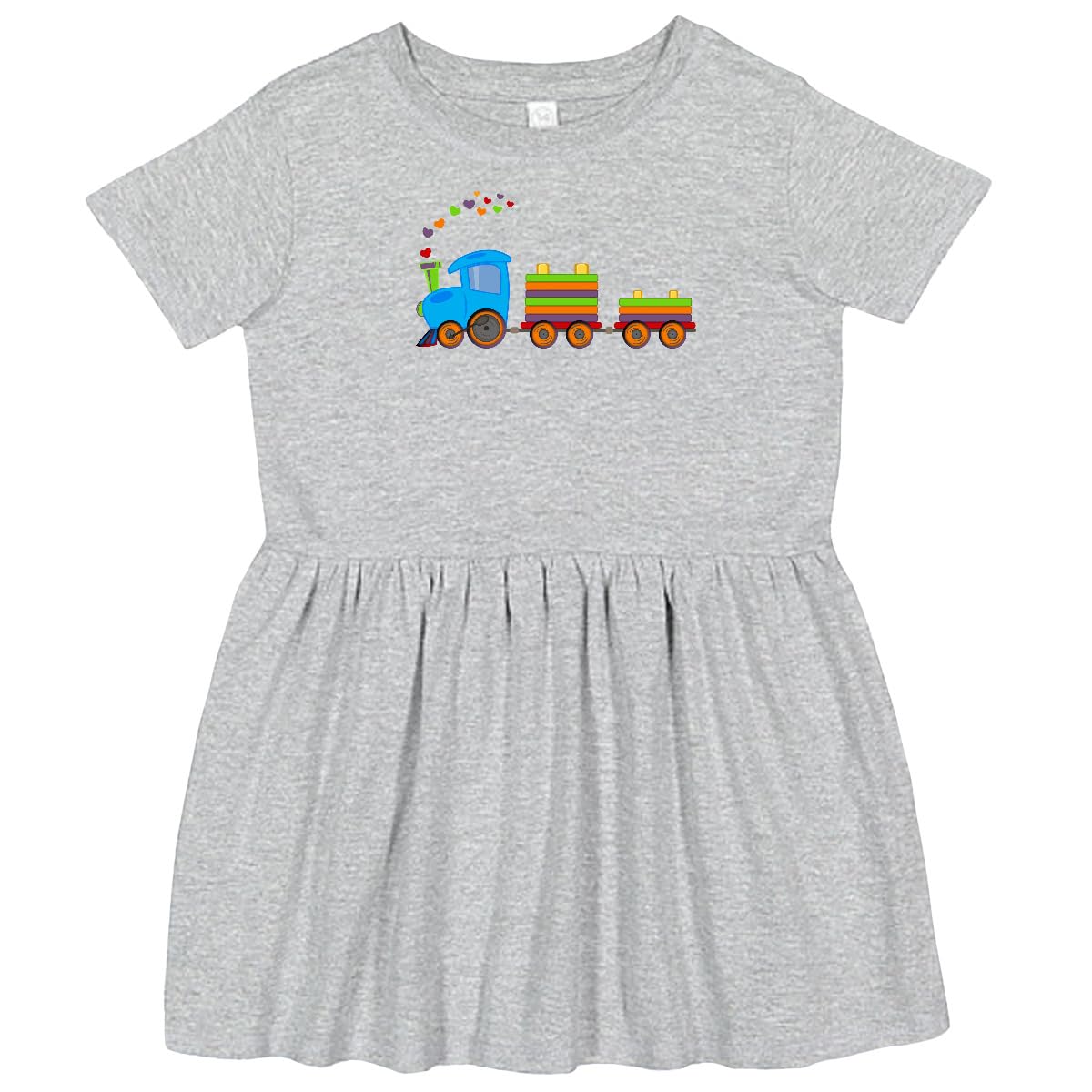 Inktastic Colorful Toy Train Toddler Dress - Cute Cotton Outfit for Baby Girls & Boys | Perfect for Playdates, Birthday Parties & Family Photos