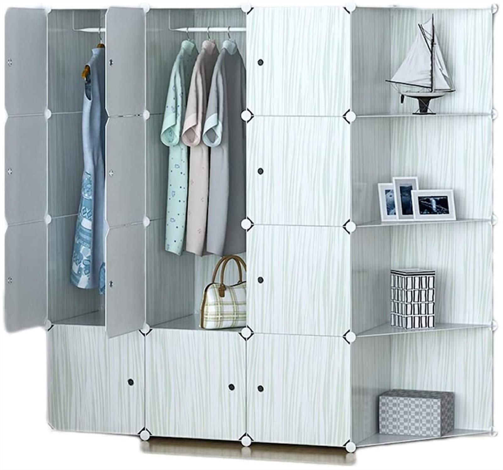 Easy Assembly Plastic Wardrobe Storage Cabinet - Lightweight & Durable Closet Organizer for Bedroom, Closet, Office, and Dorm Room Storage Solutions