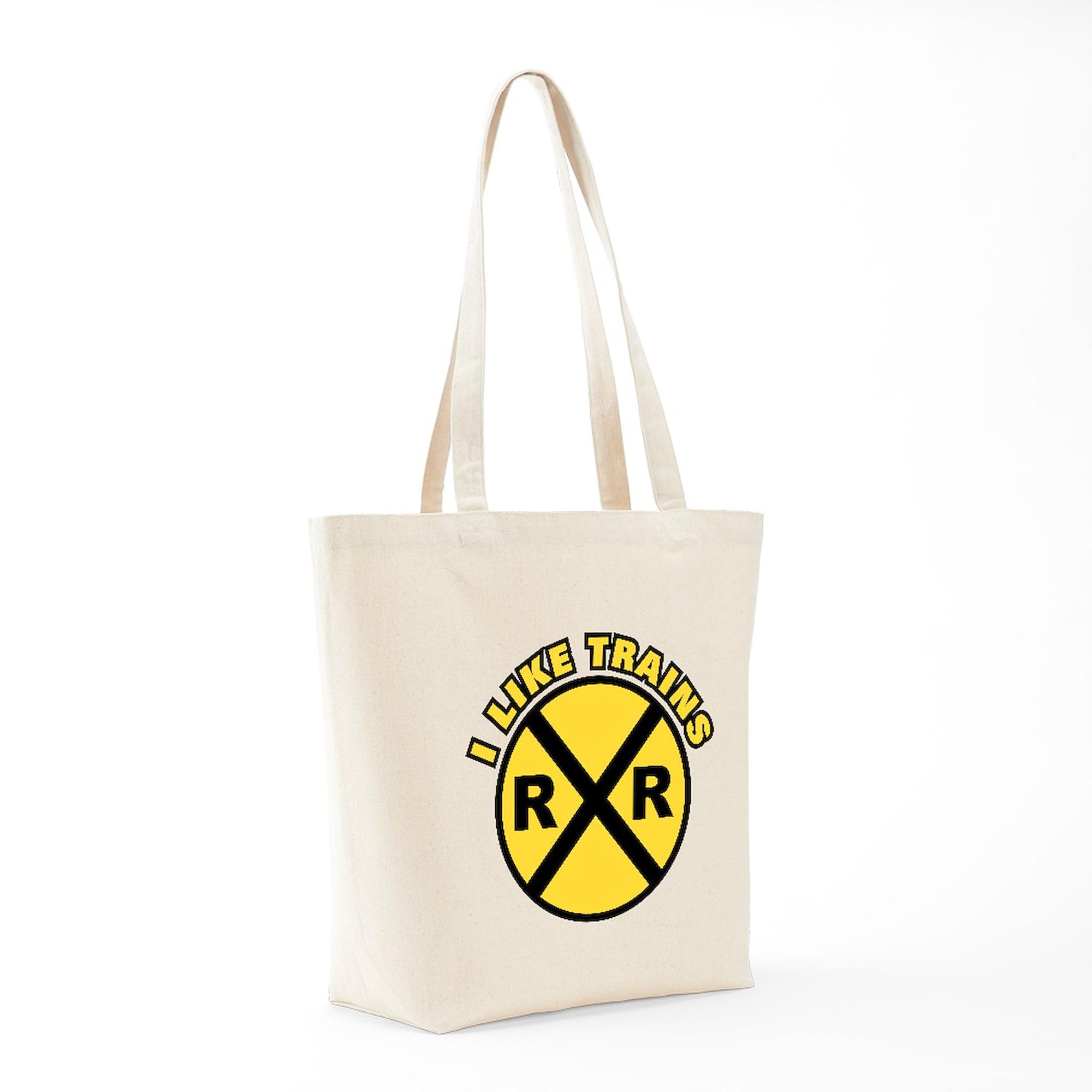 Eco-Friendly I Like Trains Canvas Tote Bag - Reusable Natural Cotton Shopping Bag for Groceries, Beach & Commute | CafePress