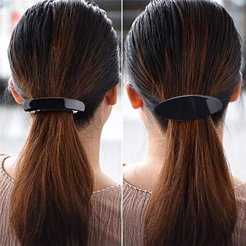 Simple Black Ponytail Holder Metal Barrettes Hair Clips - French Hair Pins for Styling, Salon & Everyday Use (Black) | Perfect for Updos, Braids & Professional Hairdressing